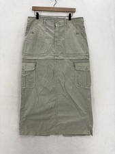 American Eagle High-Rise Maxi Utility Cargo Skirt Womens 12 Green Stretch NWT