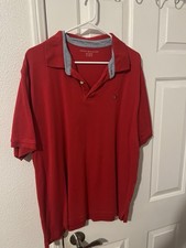 Tommy Hilfiger Classic Fit Mens Polo Shirt Short Sleeve Red Logo Size XL