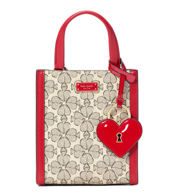 New Kate Spade Flower Coated Canvas Manhattan Mini Tote Cherry Rose / Dust bag