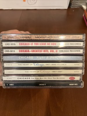 Lot of 8 Chicago CDs: Greatest Hits 17 If you Leave Me Now Night & Day Heart of