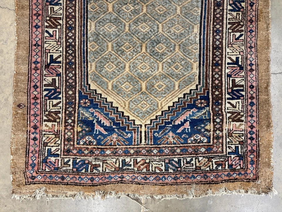 4x6 Vintage Hand-Knotted Baluchi Rug Antique Handmade Neutral Worn Oriental - Image 3 of 4