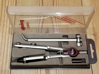 Original Rotring CONVEX Zirkelkasten / Zirkelset 4-teilig mit Bleimineneinsatz