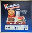 1986 McDonald's "Value Pack" Translite sign 21.75"x21.75" Advertising Display  — photo 1