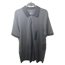 NWT Shaquille O'Neal XLG Men's Short Sleeve Quarter-Zip Textured Polo Shirt