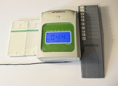 uPunch HN1500C Punch-to-Pay Time Clock Bundle with 2 Pack of Cards Rack