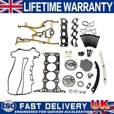 FOR VAUXHALL CORSA 1.2 1.4 Z12XEP Z14XEP HEAD GASKET SET + BOLT TIMING CHAIN KIT