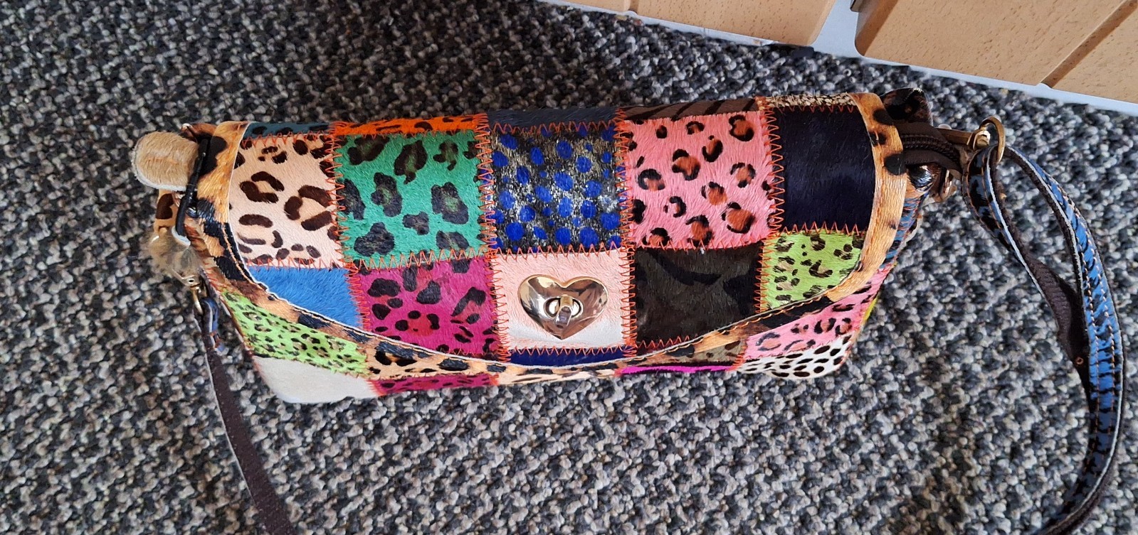 FUNKY MULTICOLOURED PATCHWORK HAIR ON COWHIDE LEA… - image 12