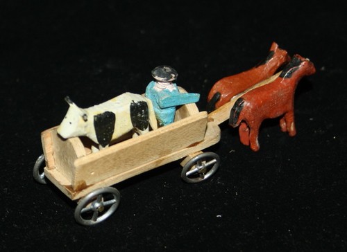 Antique Erzgebirge Putz Toys Seifen Horse Hay Wagon - Picture 4 of 4