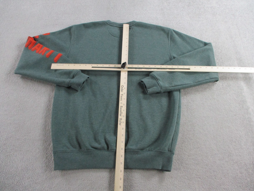 Carhartt Sweatshirt Men Small Green Orange Fleece Crewneck Spellout Logo Sweater - Picture 6 of 9
