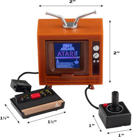 Tiny Arcade Atari 2600 3.5" Mini Retro Game - Playable Console & TV w/ Real Game