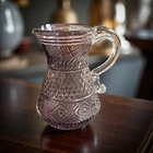 Vintage Pilgrim Cranberry Glass Creamer Small Pitcher 4.25" Bennington Pattern