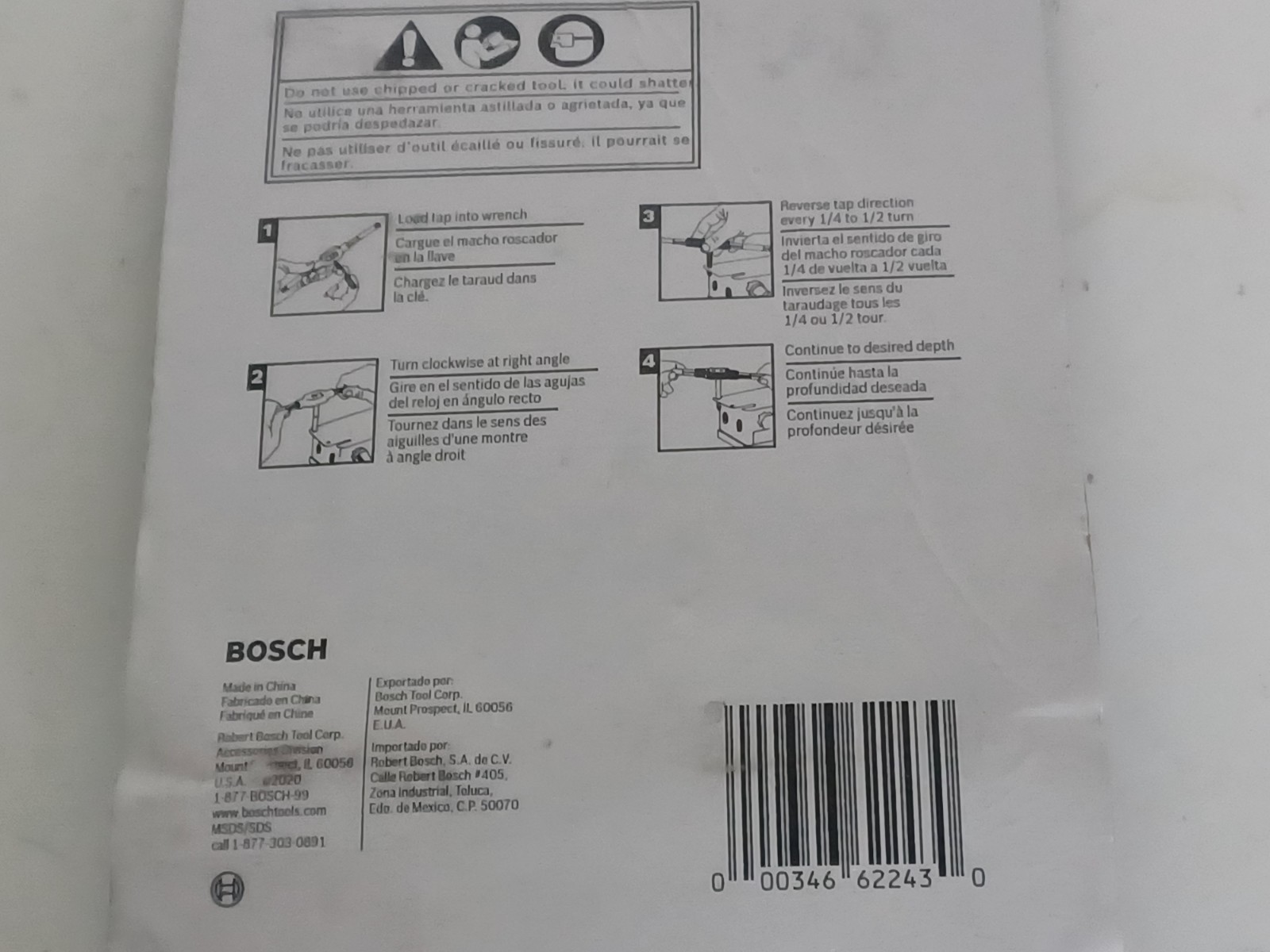 Bosch BTH1412 T-Handle Tap Wrench 1/4" -1/2"