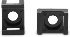 Cable Tie Mounting Base - Black - Mount Saddle Type Wire Holder - 100 Pack