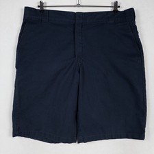 Dickies Flex Shorts Mens 42 Navy Blue Flat Front Chino Work Wear 