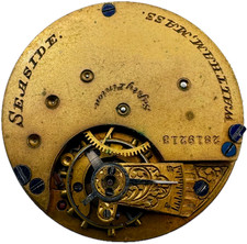 Antique 6s 1873 Waltham 7 Jewel Hunter Pocket Watch Movement Seaside USA