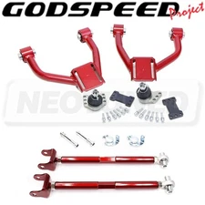 For 2008-12 Honda Accord Godspeed Adjustable Front Upper+Rear Camber Arm Kit Set