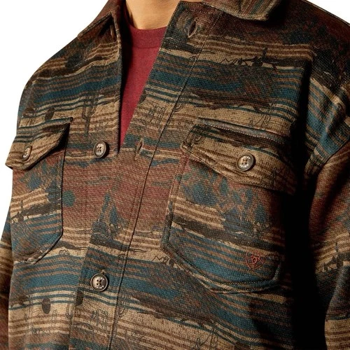 ARIAT Men's XXL Caldwell Cactus Desert Print Fleece Shirt Jacket Western NWT - product listing photo