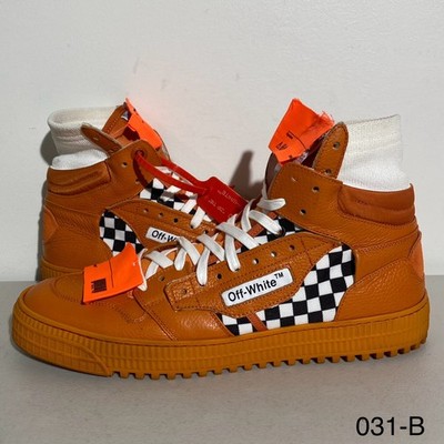 Size 11 US / 44 EU - OFF-WHITE OFFCOURT 3.0 HIGH SNEAKERS ORANGE WHITE LEATHER
