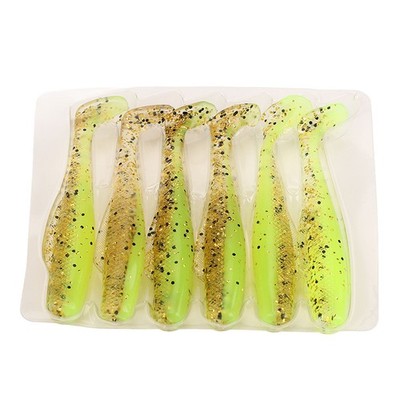 6pcs Soft Köder Mit T Tail Silikon 8cm 5g Double Color Lifelike Balanced Kö DO