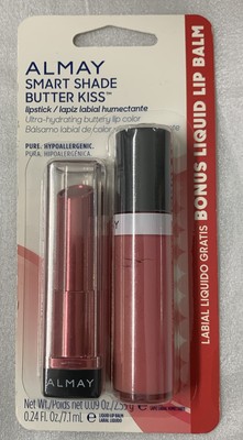 Almay Smart Shade Butter Kiss Lipstick Berry- Light/medium, Lip Balm Blooming 