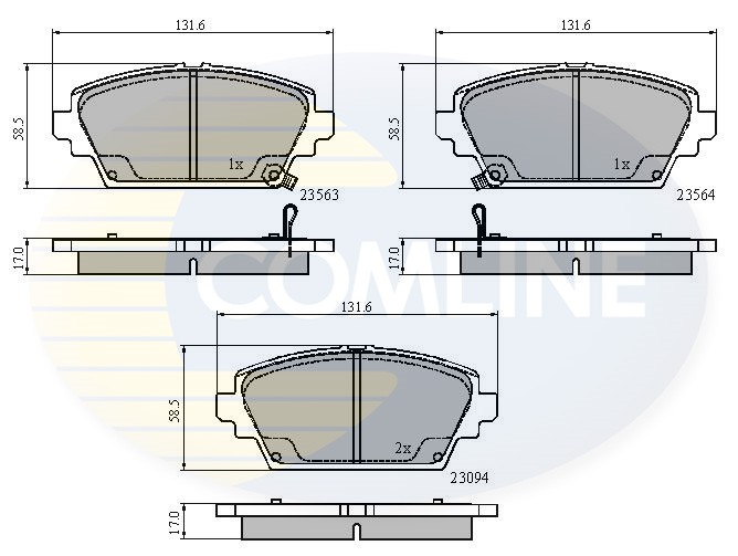 Front COMLINE CBP3802 Brake Pad Set, disc brake for HONDA,MG,NISSAN