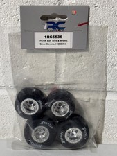 1RC Racing 1RC5536 1/18 RC EDM Chrome Frt Rr Hoosier Tires Wheel Rim Set 4 NEW