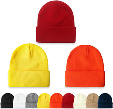 3 Packs Unisex Beanie Hats for Men Women Winter Knit Beanies