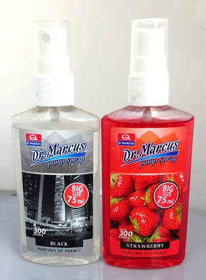 BLACK STRAWBERRY AROMA Pump High QUALITY AIR FRESHENER DISCRET PERFUME 2x 75ml