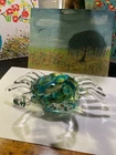 Murano Art Glass Crab Paperweight Figurine
