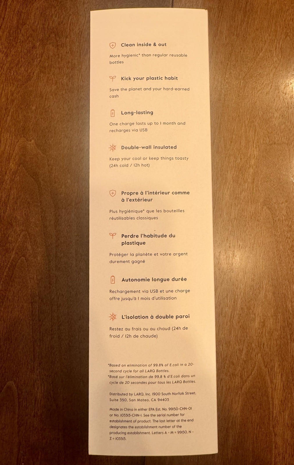 LARQ PureVis Self-Cleaning Water Bottle 17oz Insulated - Monaco Blue NEW