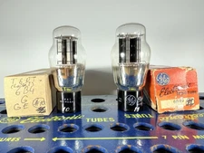 Matched Pair GE 6B4G  Black Plate Foil Getter Test Like NOS Tube