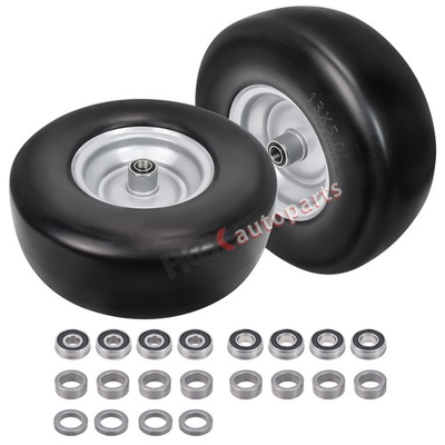 #ad 2 PCS Premium 13x5.00 6 Flat Free Tire amp; Wheel for Lawn Mower amp; Zero Turn Mowers $72.95