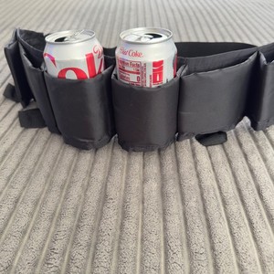 Bucks Bags Beer Belt 6 Pack Beer Holster Black Nylon Bottles Adjustable