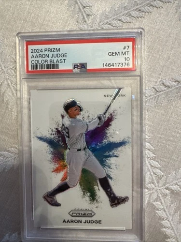 2024 Panini Prizm Aaron Judge #7 Color Blast Yankees MVP SSP Rare PSA 10