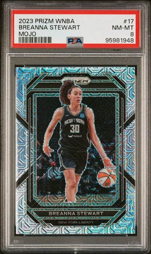 Breanna Stewart 2023 Prizm WNBA Mojo 1/25 PSA 8