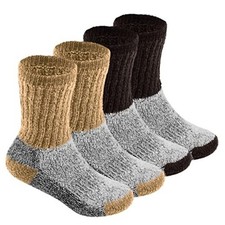 Kids Thermal Socks - Boys Girls Warm Winter Boot X-Small-Small Beige/Brown1