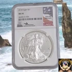 2018 $1 American Silver Eagle NGC MS70 Mercanti Signed, White Core 🔥