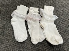 3 Pairs of Vintage Trimfit Girls Frilly Socks Sock Size 8-9.5 Shoe Size 12-5.5