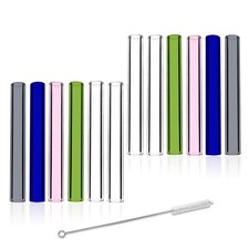 12 Pcs Gtysmox 4 Inches 5 Colors Borosilicate Glass Tubes, 12mm Diameter 2mm ...