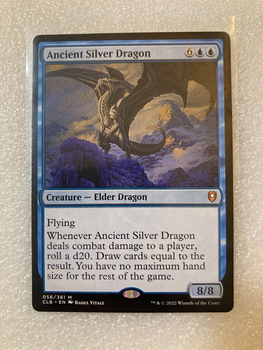 Magic 2022 MTG CLB 056 Non-Foil Ancient Silver Dragon Battle for Baldur's  Gate M