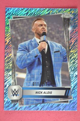 Nick Aldis 2025 Topps Chrome WWE Aqua Shimmer Refractor /199 #150