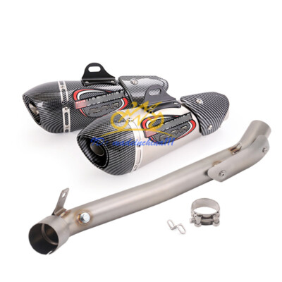 For Suzuki GSXR1000 2009-2011 Exhaust System Mid Link Pipe + 51mm Muffler Tips