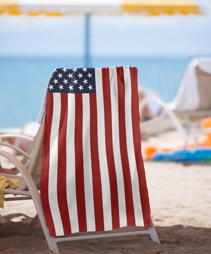 American Flag Vertical Beach Towel 30"x60" - Picture 2 of 6