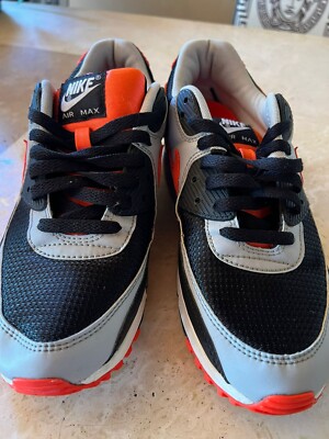 nike air max 90 trainers black radiant red white wolf grey