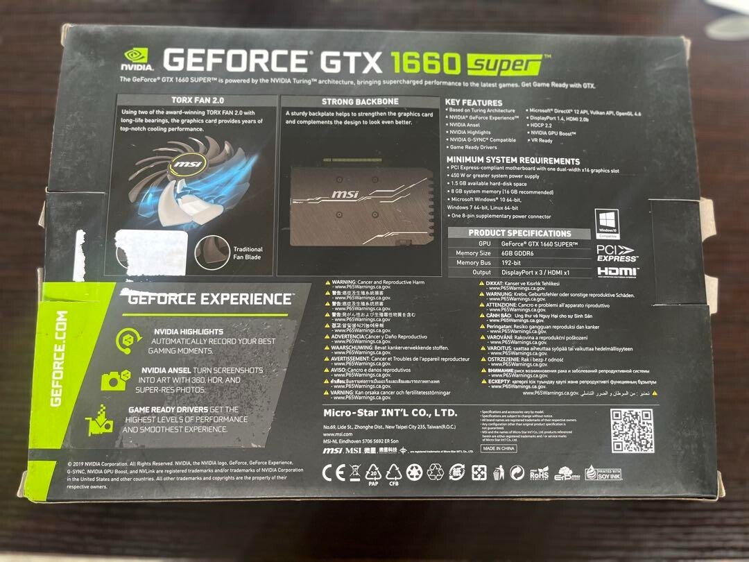 USED】MSI GEFORCE GTX 1660 SUPER VENTUS XS OC | eBay