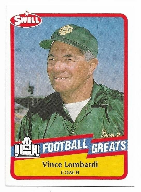 VINCE LOMBARDI 1989 Swell HOF Greats card #44 Green Bay Packers