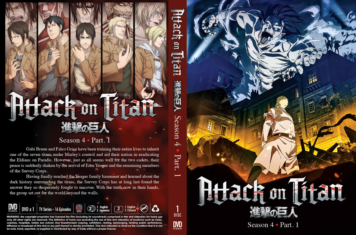 Attack On Titan :The final season (Season 4) - Part 1, 1-16 end DVD with  Eng Dub