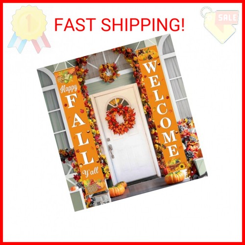 Fall Decor Fall Decorations for Home Happy FALL Welcome Hanging Banner Porch Sig