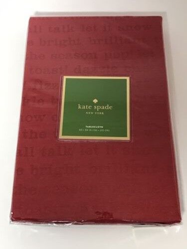 *NEW* Kate Spade All The Trimmings Holiday Tablecloth - 60" x 84" Cranberry Red - Picture 1 of 2