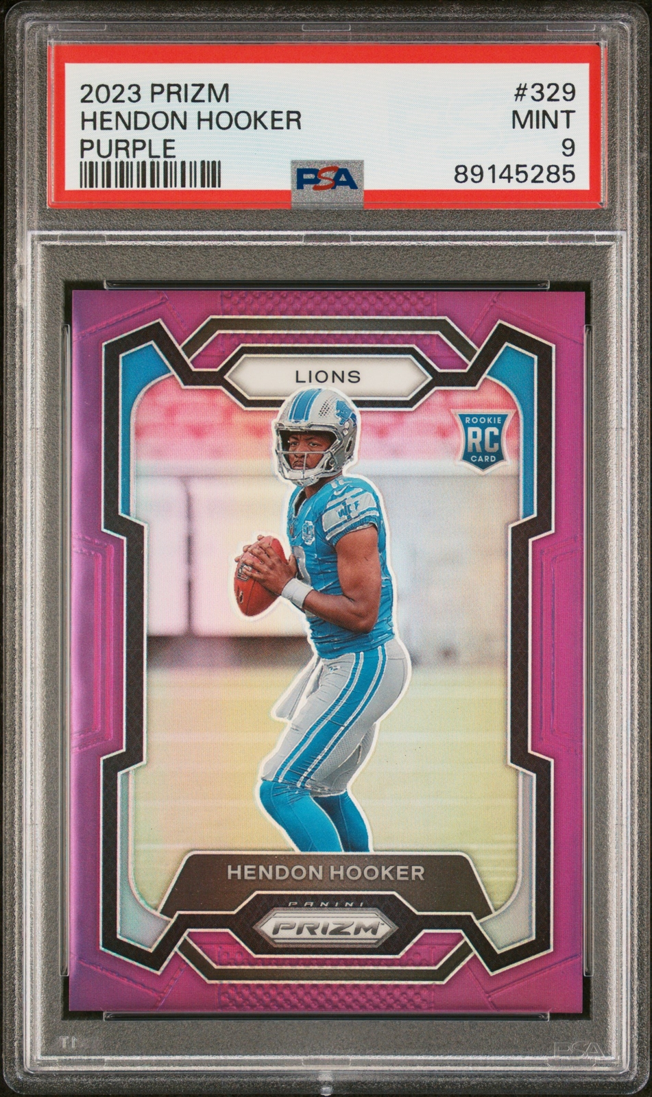 2023 Panini Prizm Hendon Hooker Purple /125 #329 PSA 9